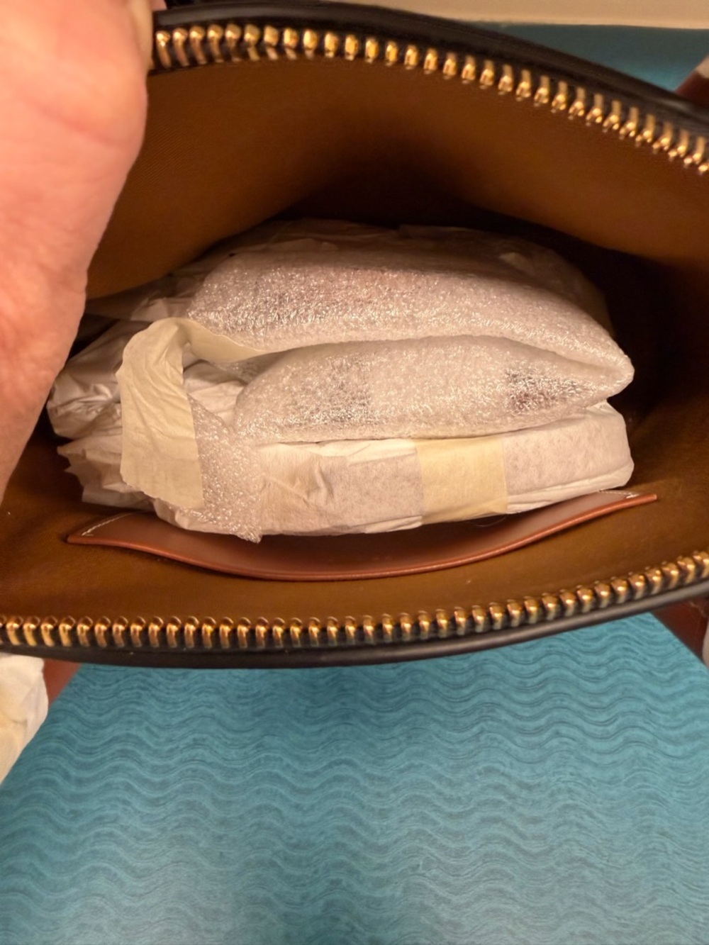 Celine Teen Honorine Bag in Triomphe Canvas and Calfskin - Picture 12 of 16
